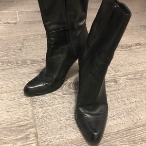 Nine West Leather 🖤 high heel boots size 9